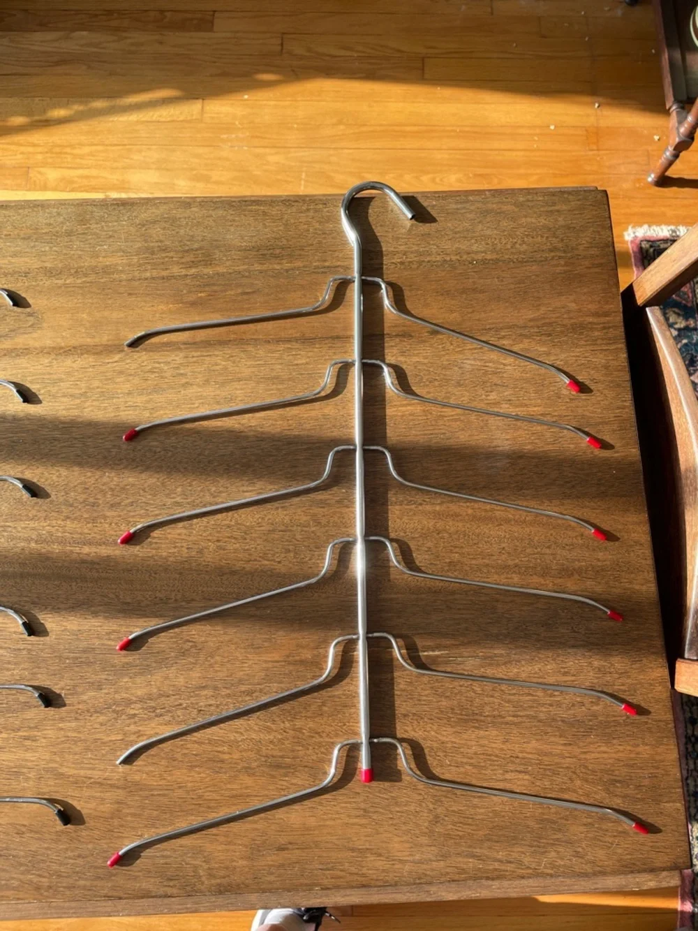 Set of 4 eSpace-Saving Metal Multi Hangers - Yellow & Gray Accents